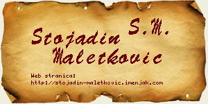 Stojadin Maletković vizit kartica
